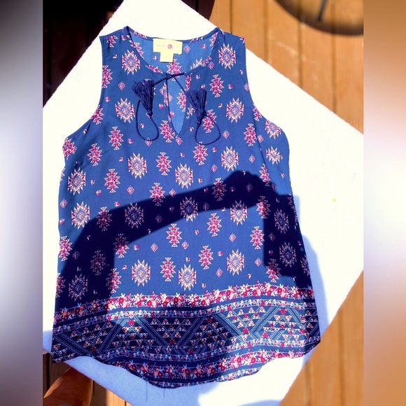 Women Wishful Thoughts Sleeveless Boho blouse size Medium - Picture 1 of 7